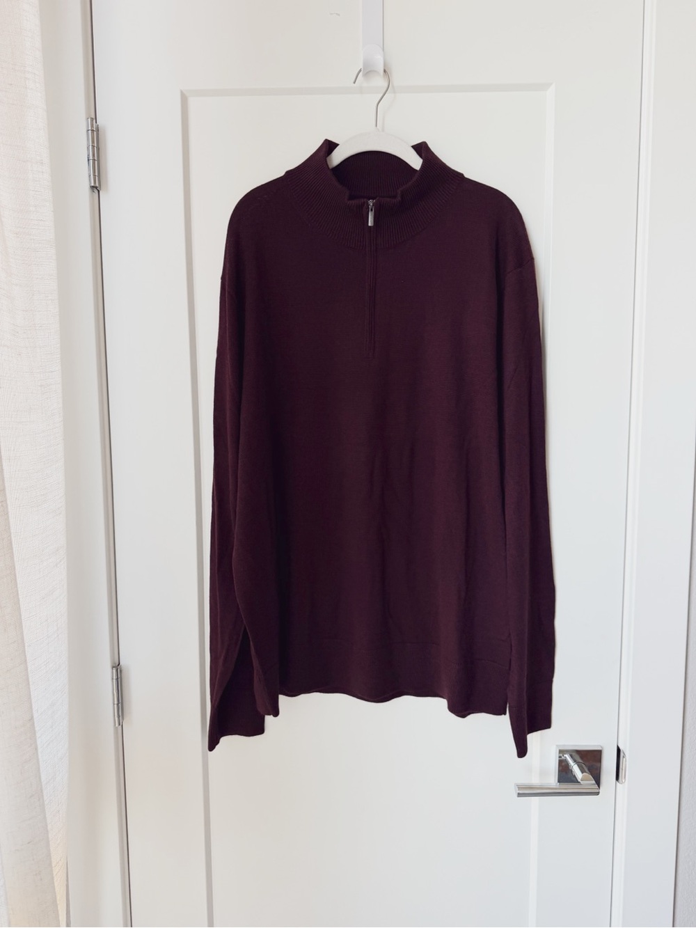 J. Crew Men's Half-Zip Sweater in Burgundy